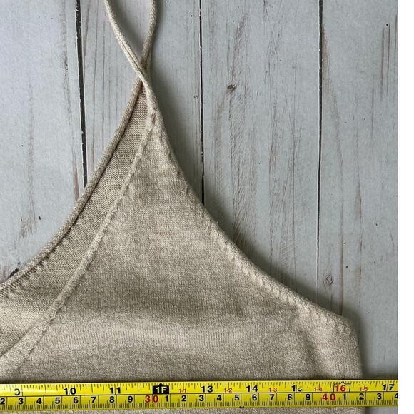 Zara Knitted Tan Spaghetti Strap Dress – Size Medium - Picture 4 of 5